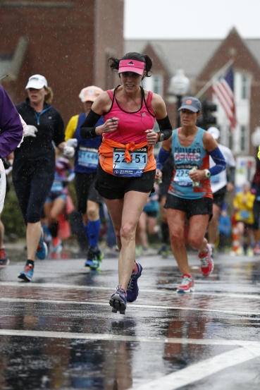 A rainy mile at the 2015 Boston Marathon